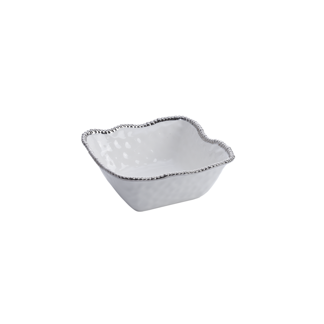 Large Square Salad Bowl Silver