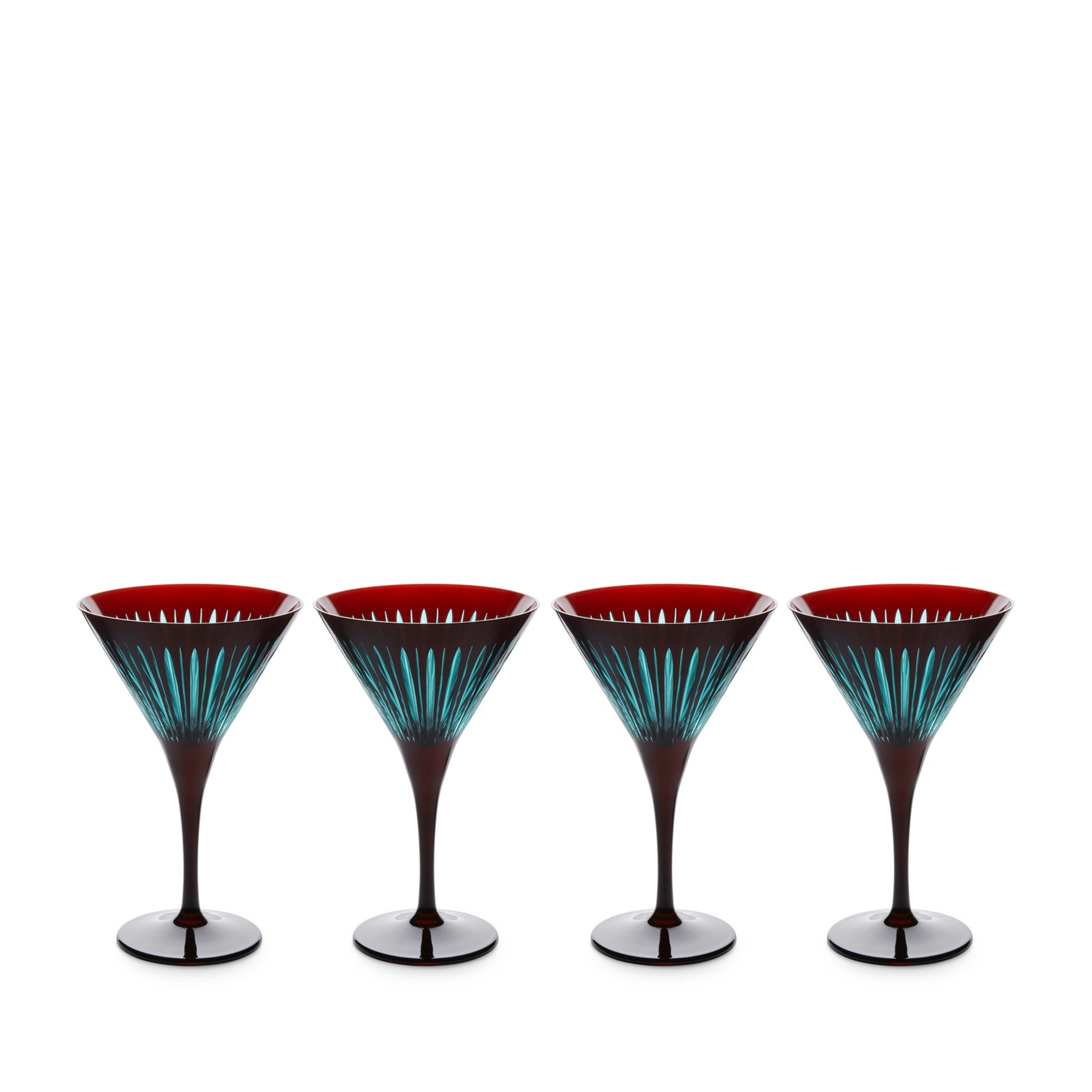 Prism Martini Glasses - Bordeaux (Set of 4)