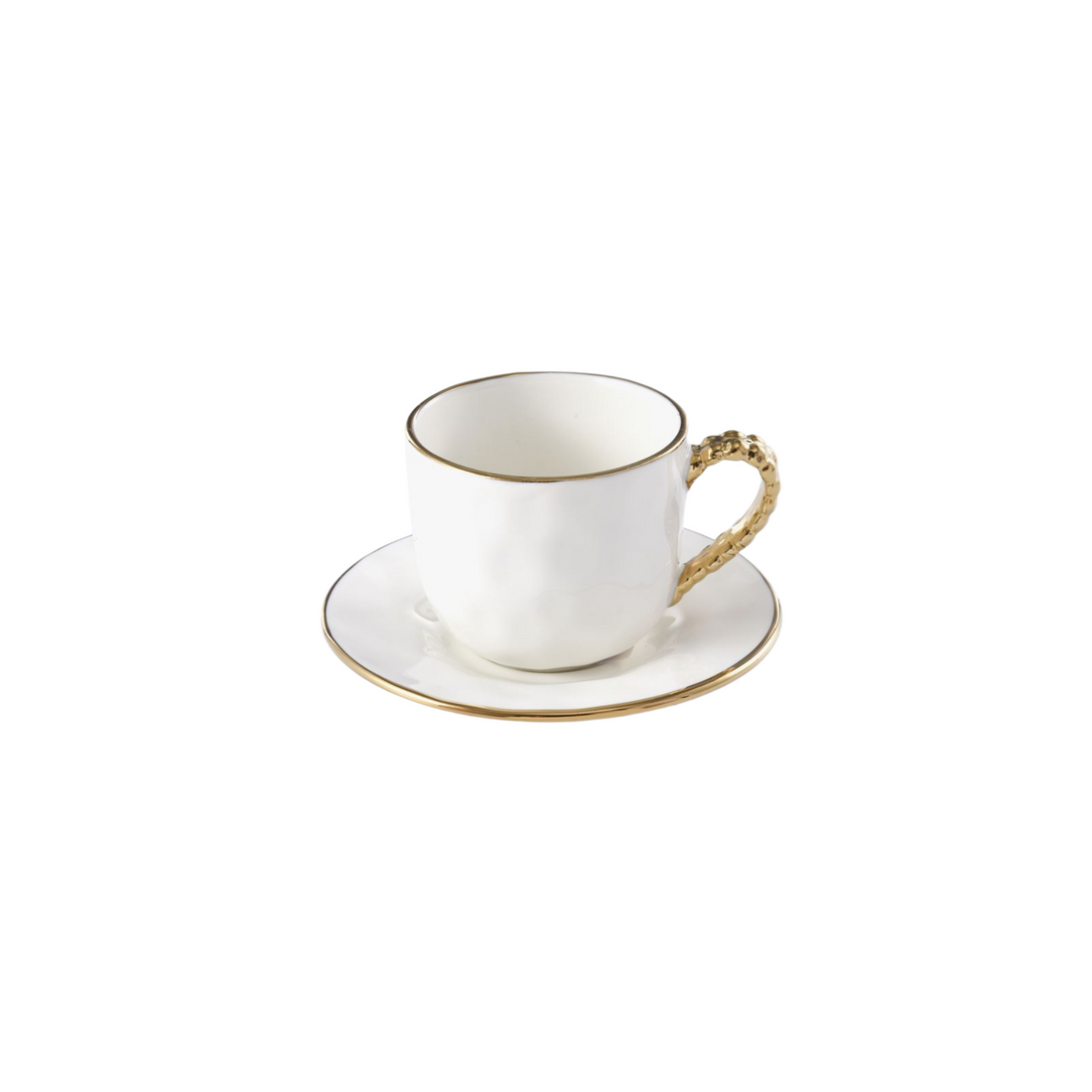 Espresso Cup &amp; Saucer Gold Set Of 6