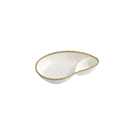 2 Section Serving Platter Gold