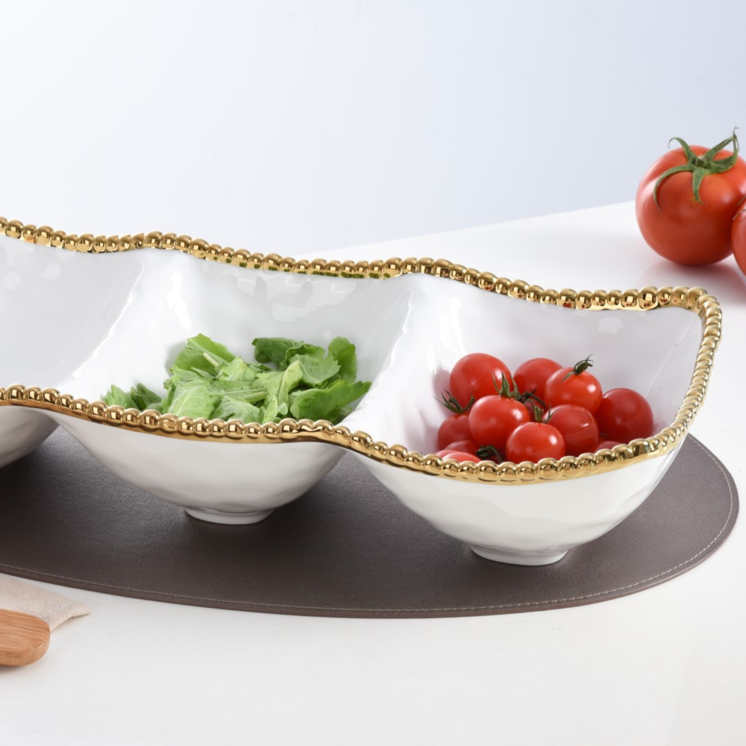 3 Section Serving Platter Gold