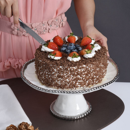 Round Cake Stand Silver