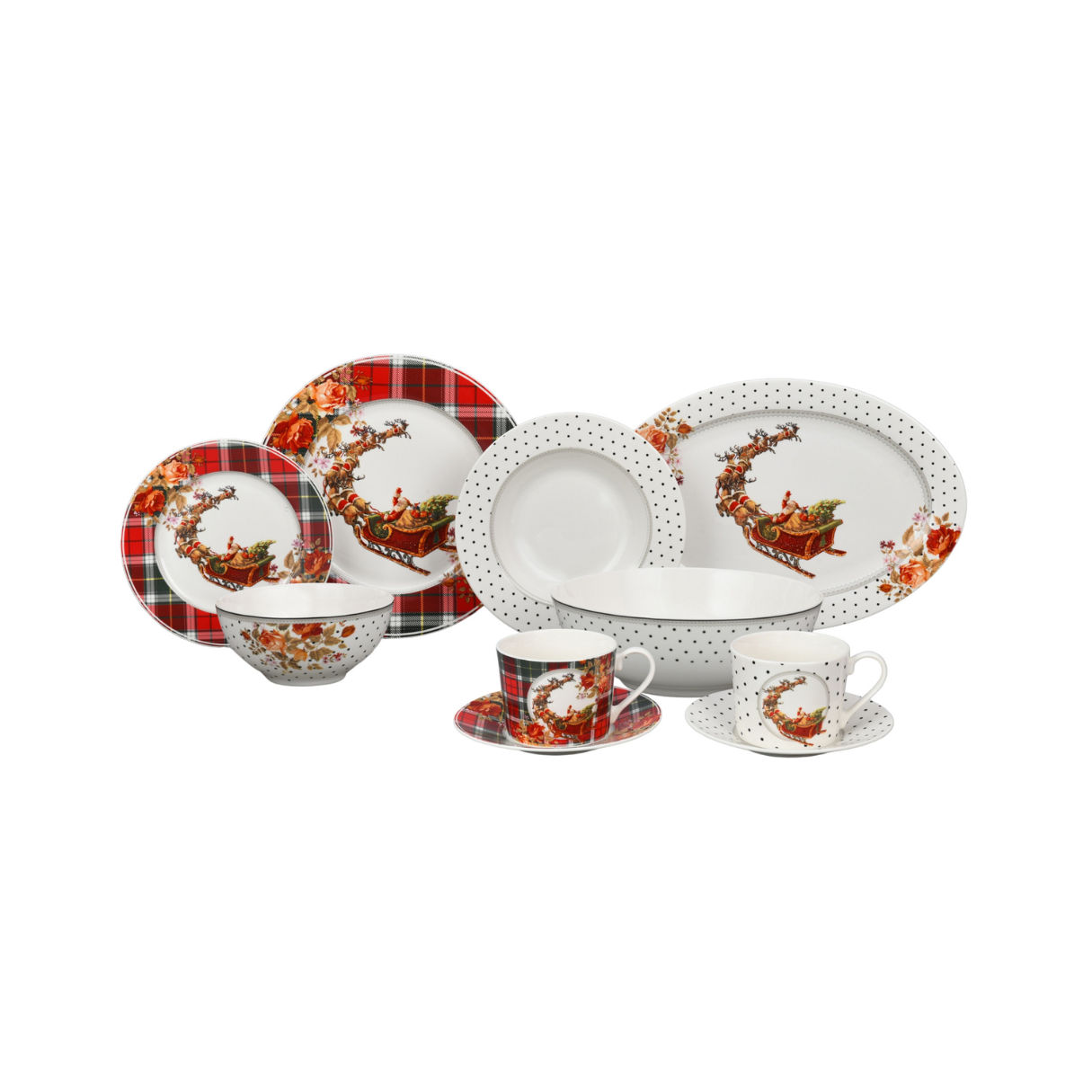 38-piece Porcelain Set Santa Claus 2024