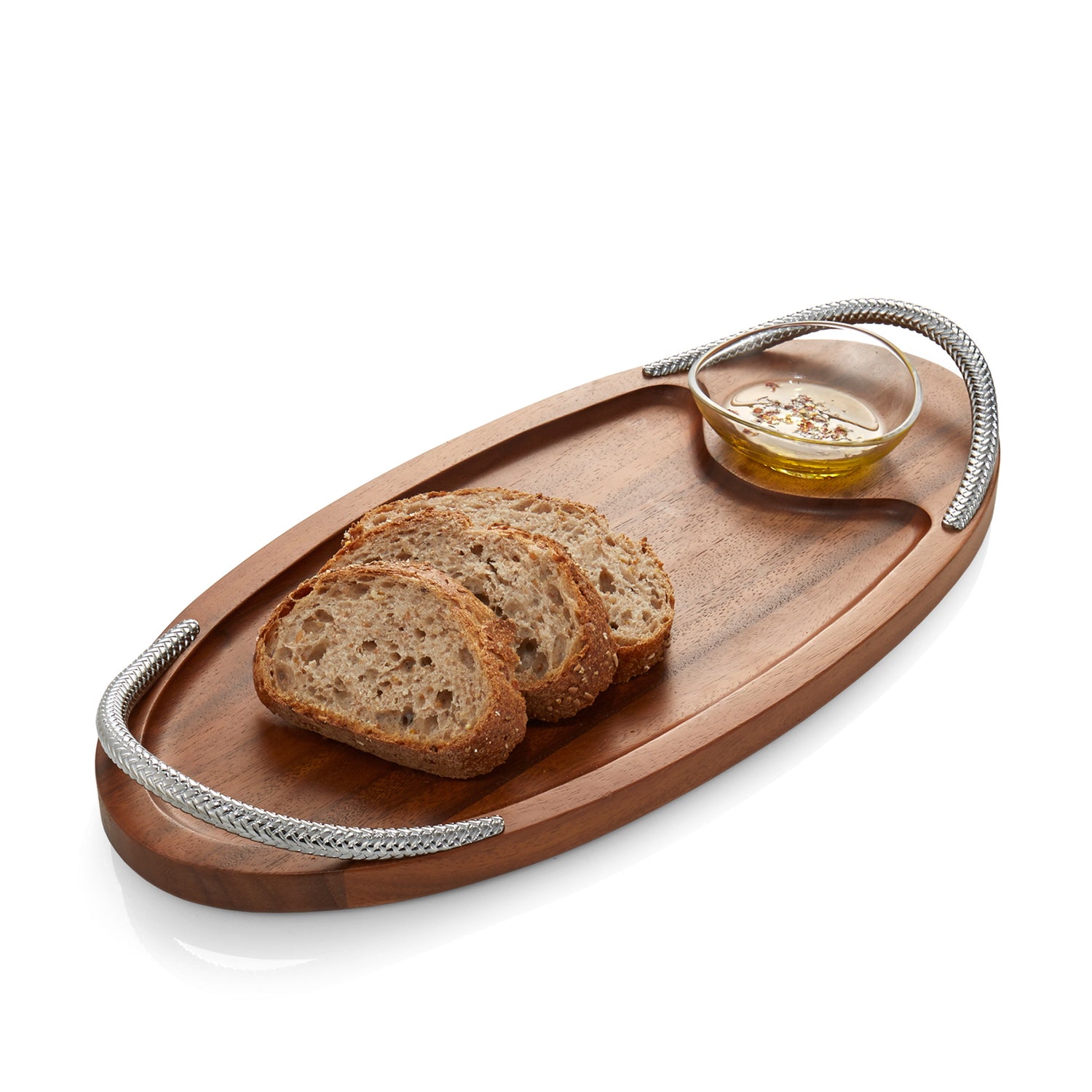 Braid Serving Board W/Dipping Dish - 18in.