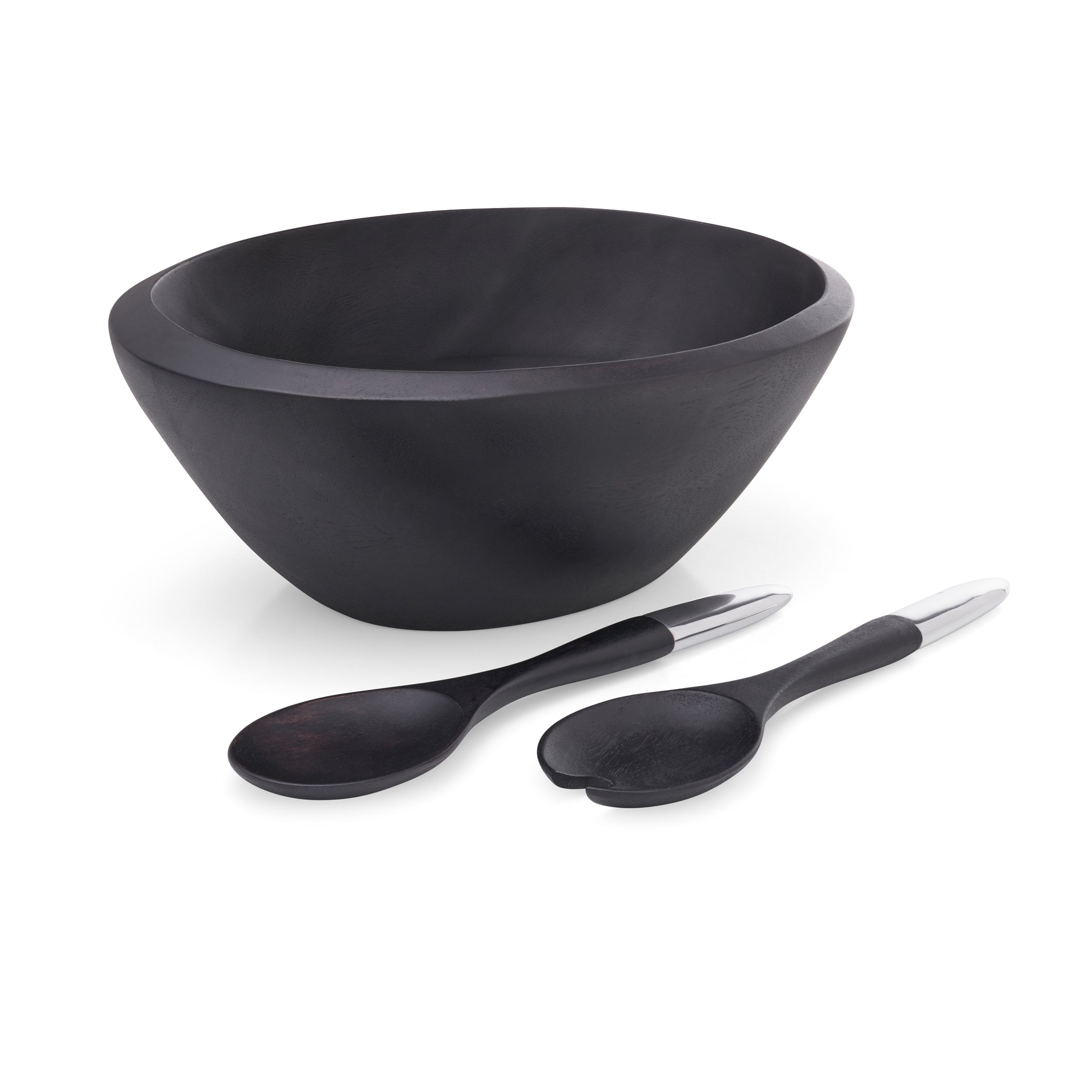 Noir Salad Bowl w/ Servers