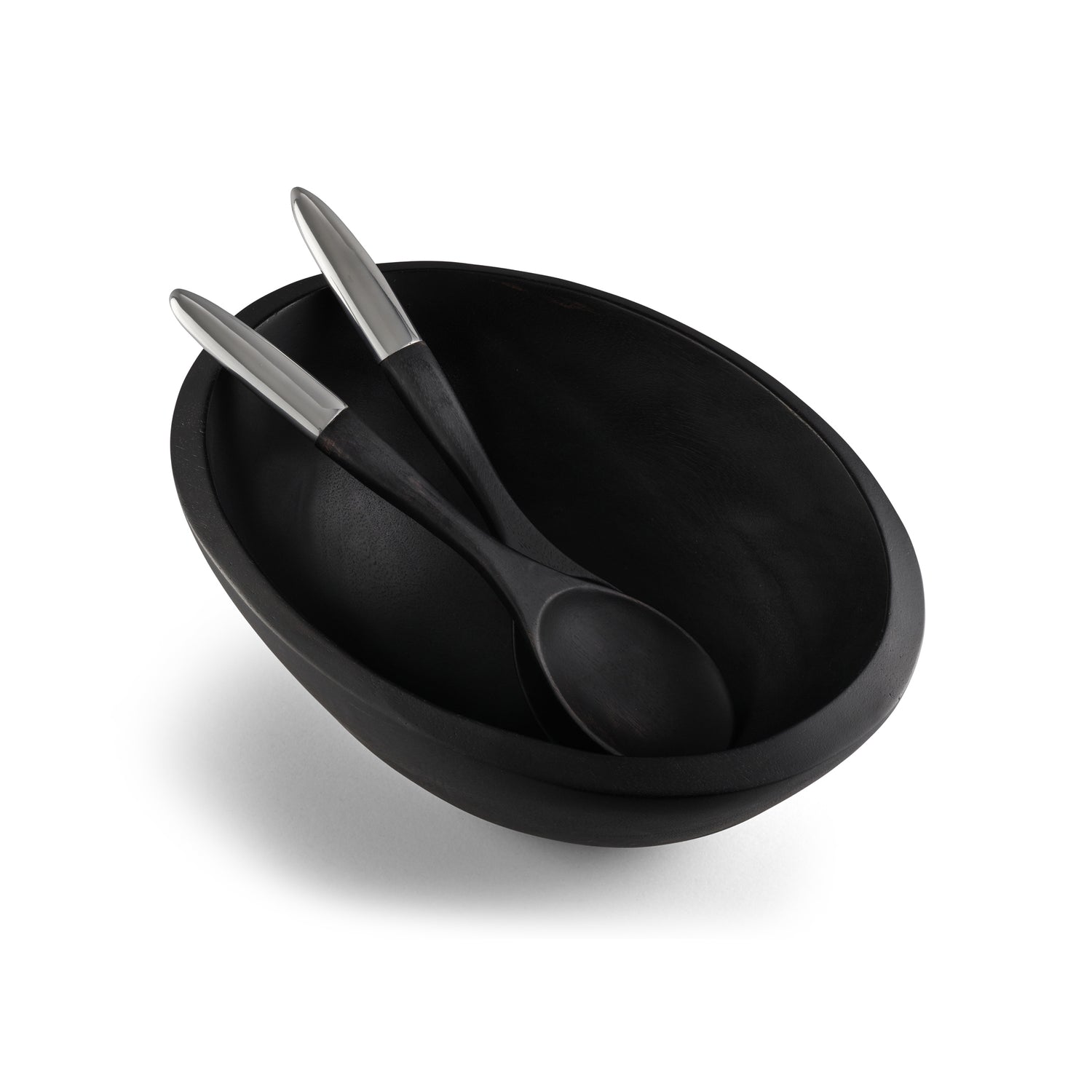 Noir Salad Bowl w/ Servers