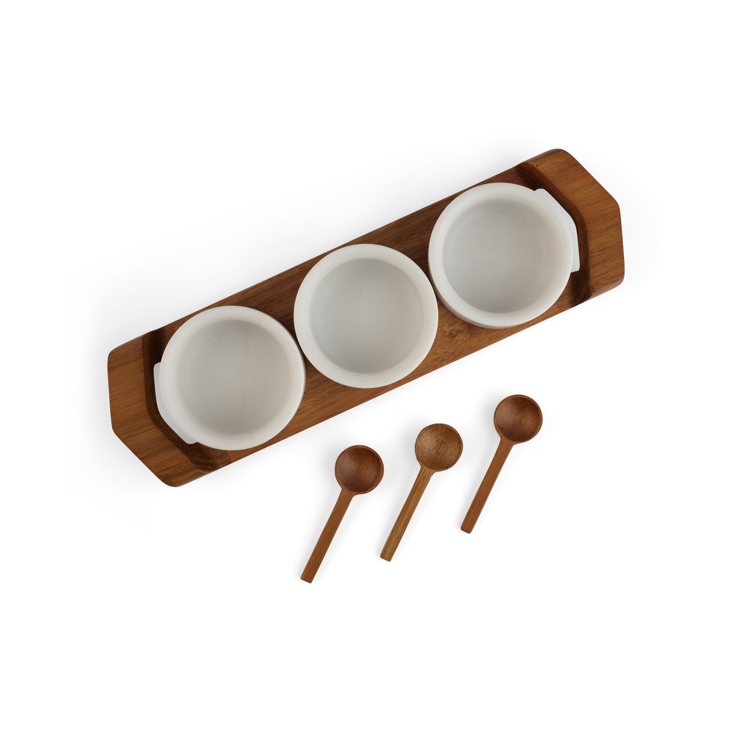 Chevron Condiment Tray w/ Spoons