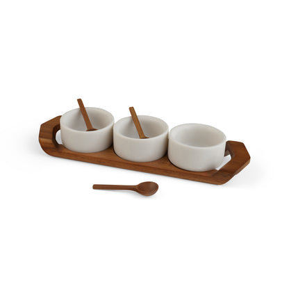 Chevron Condiment Tray w/ Spoons