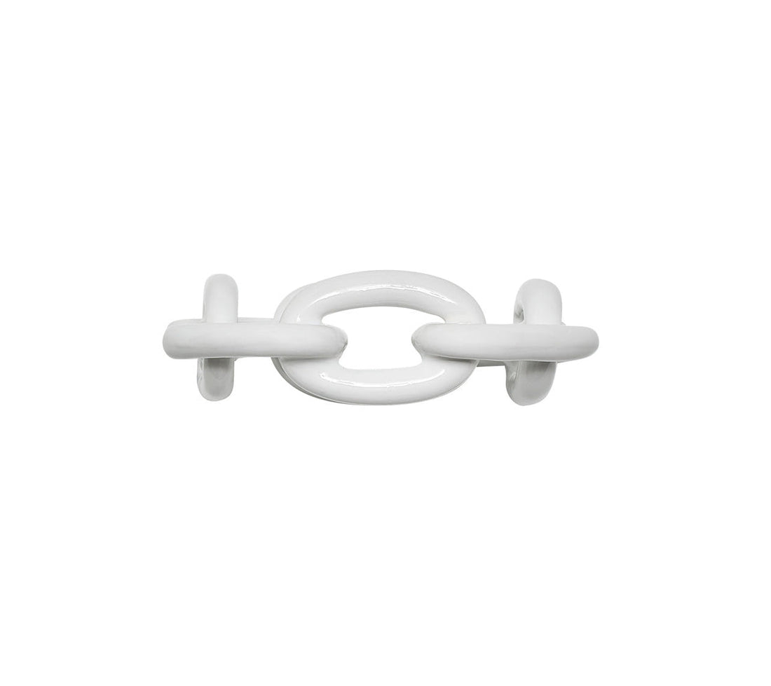 Enamel Chain Link Napkin Ring in White Set Of 4