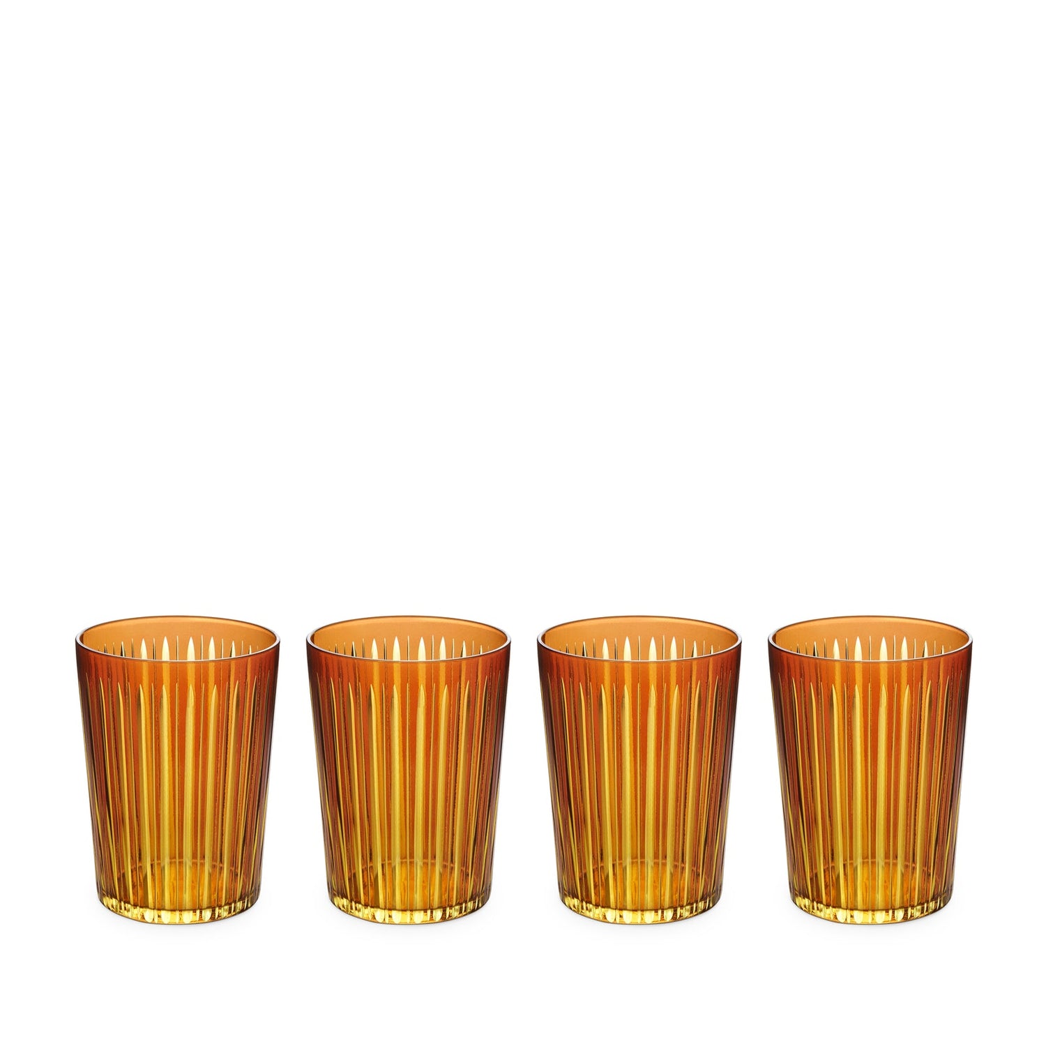 Prism Highball Glasses - Amber (Set of 4)