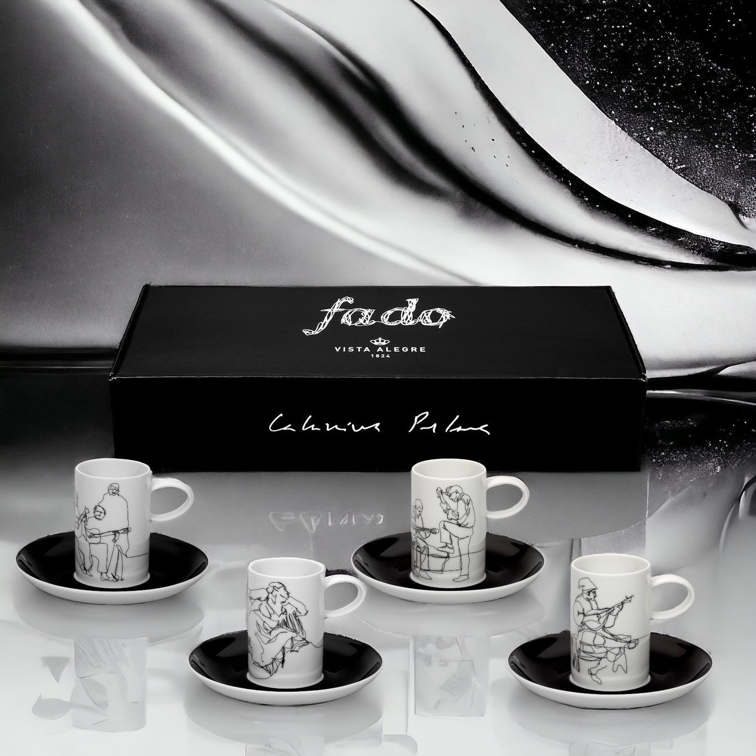 Fado Coffee Cups &amp; Saucers - Set of 4