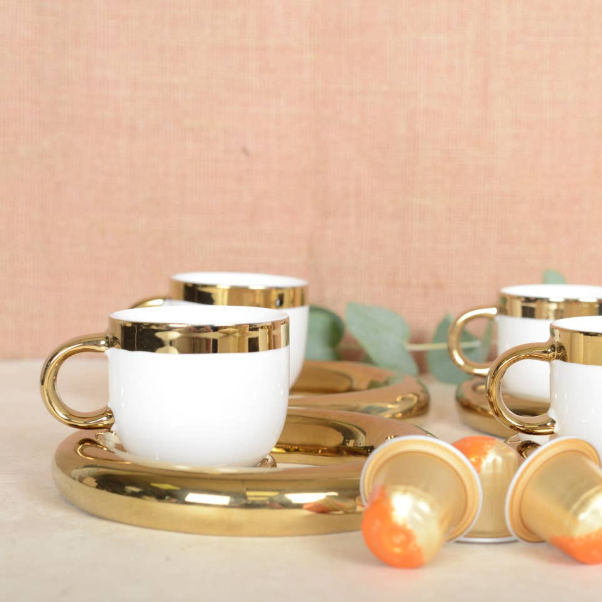 Golden Circle Coffee Cups  Set of 4