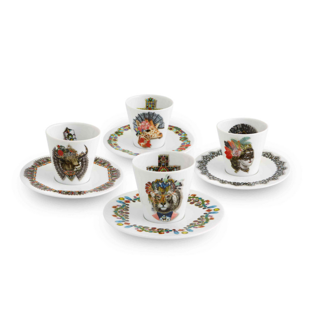 Love Who You Want Set Of 4 Expresso Cups And Saucers