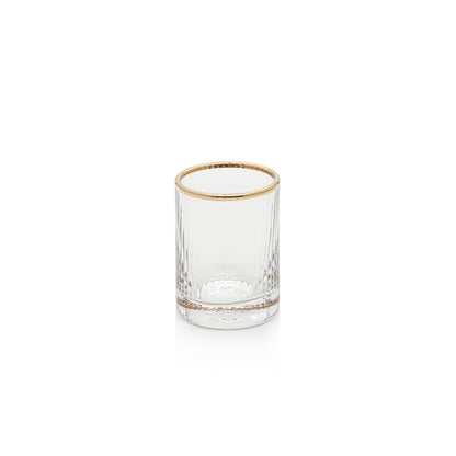 Optic Shot Glass with Gold Rim Set Of 6