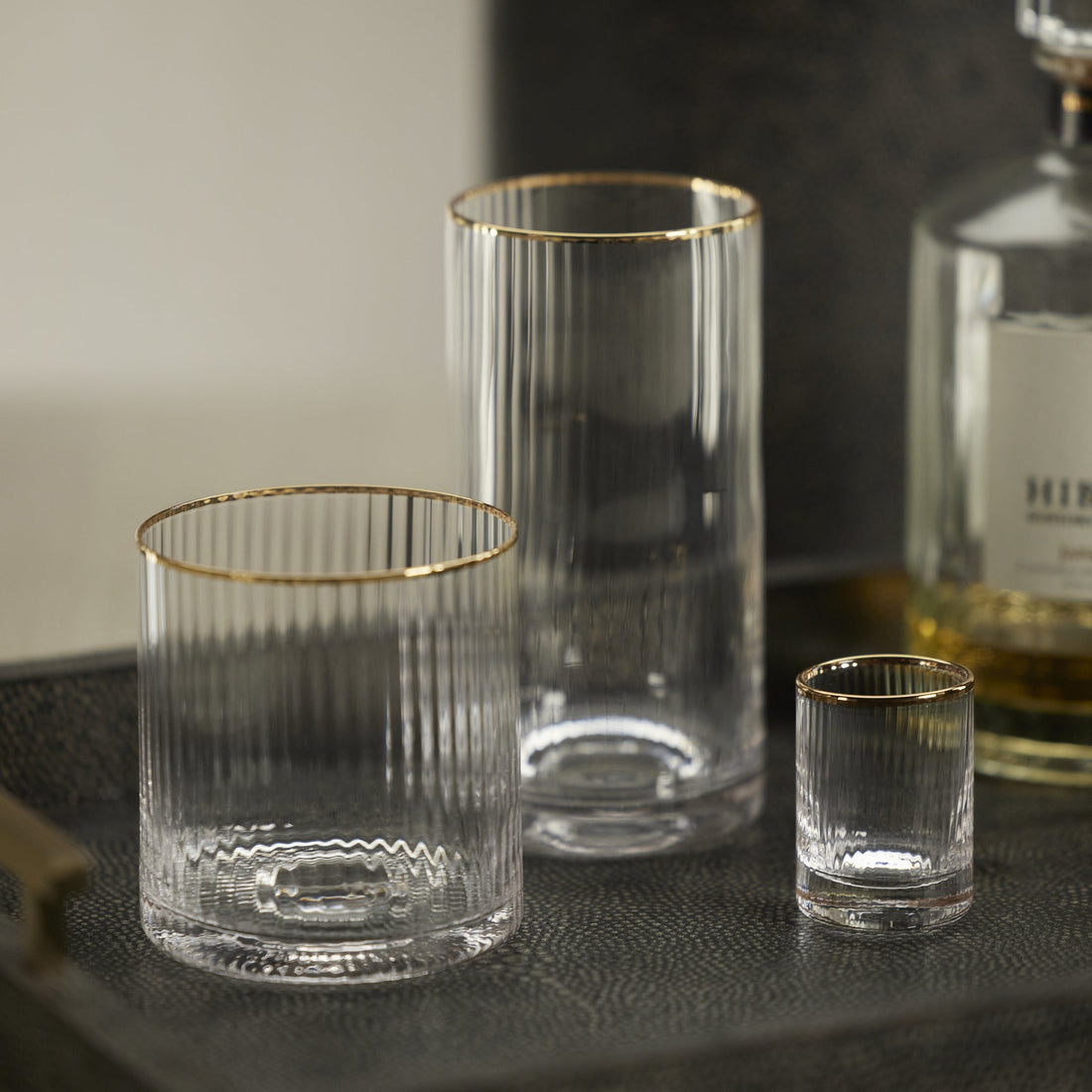 Optic Highball with Gold Rim Set Of 6