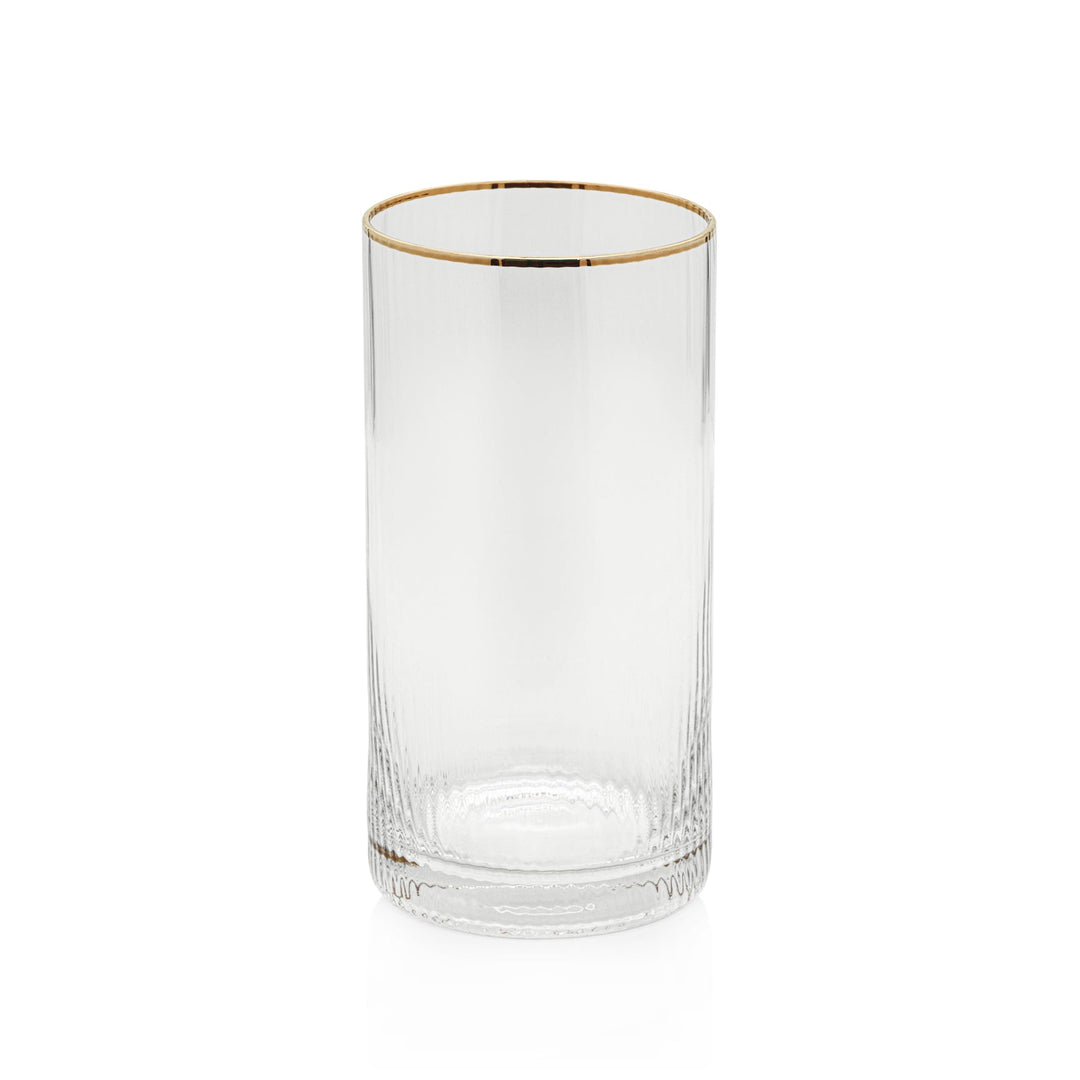 Optic Highball with Gold Rim Set Of 6