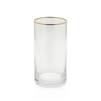 Optic Highball with Gold Rim Set Of 6