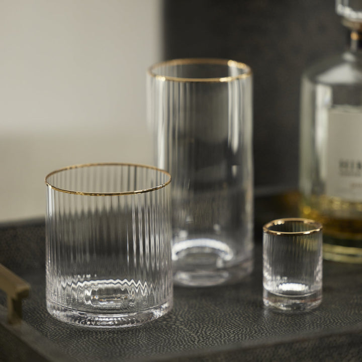 Optic Shot Glass with Gold Rim Set Of 6