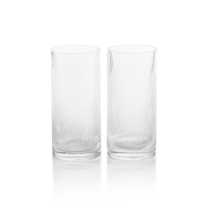The Connaught Rippled Glassware - Highball Glass Set Of 6