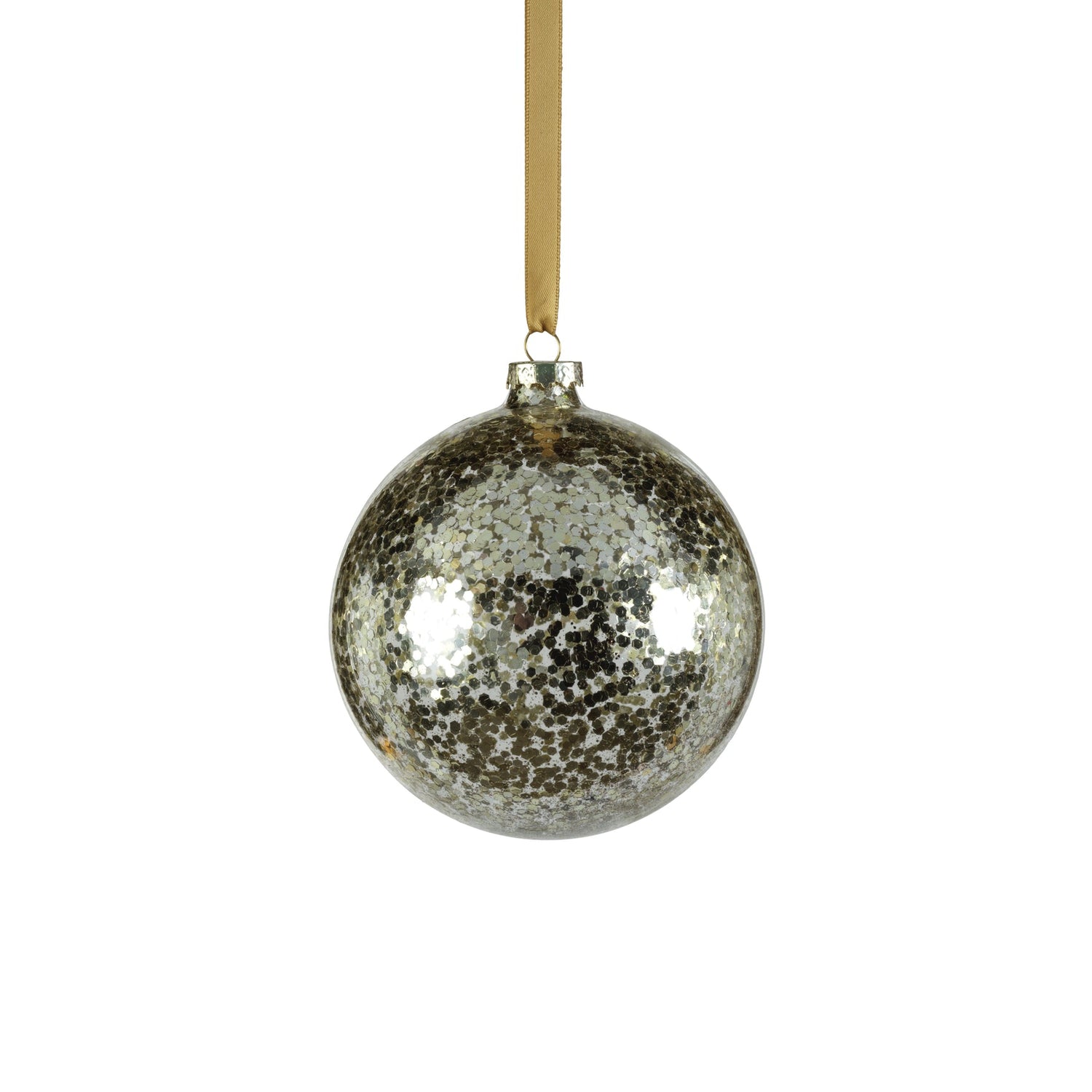 Confetti Glass Ball Ornament - Gold