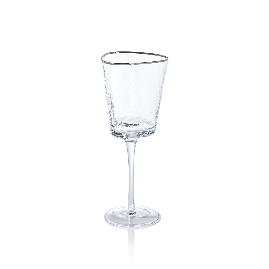 Aperitivo Triangular Wine Glass - Clear with Platinum Rim Set Of 4