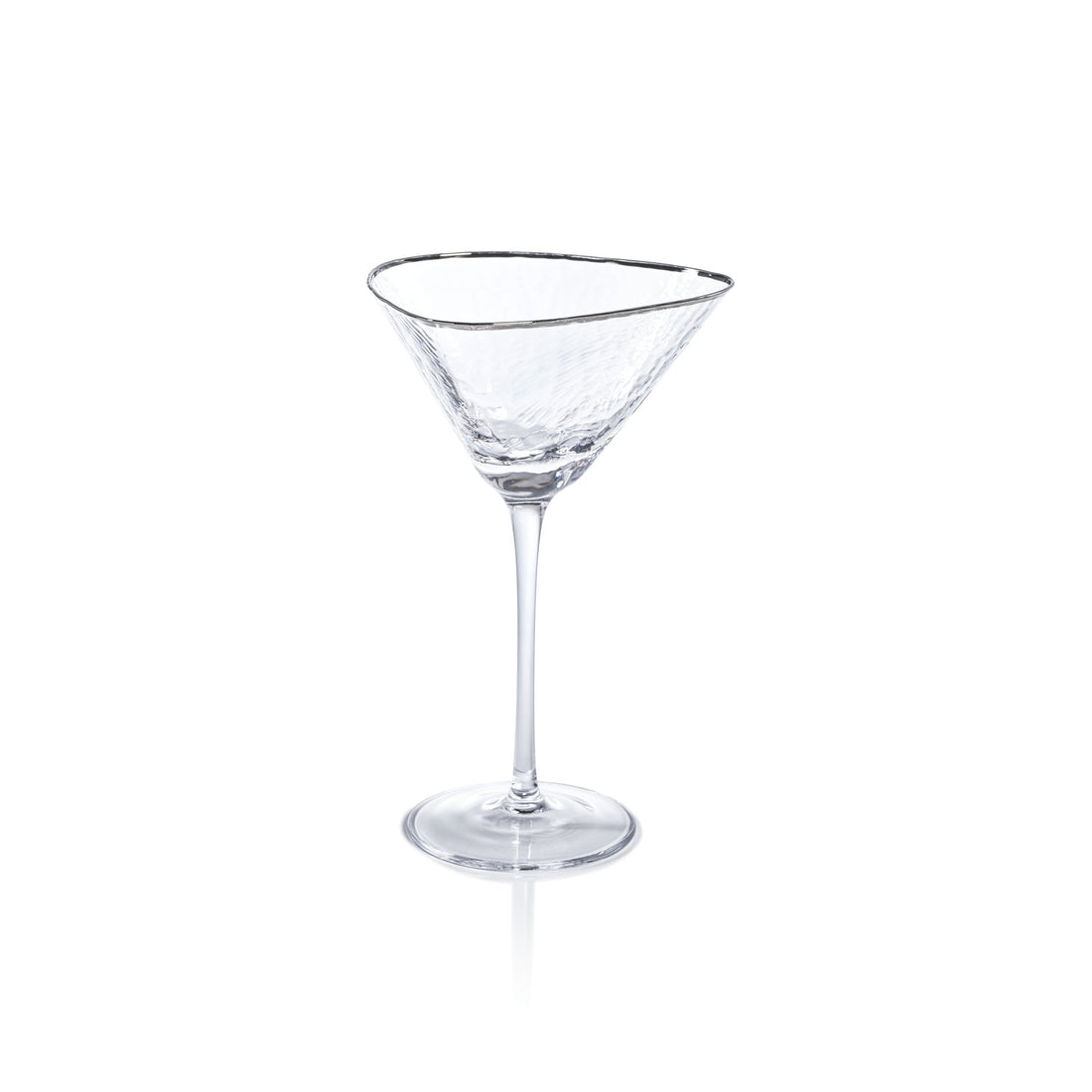 Aperitivo Triangular Martini Glass - Clear with Platinum Rim Set Of 4