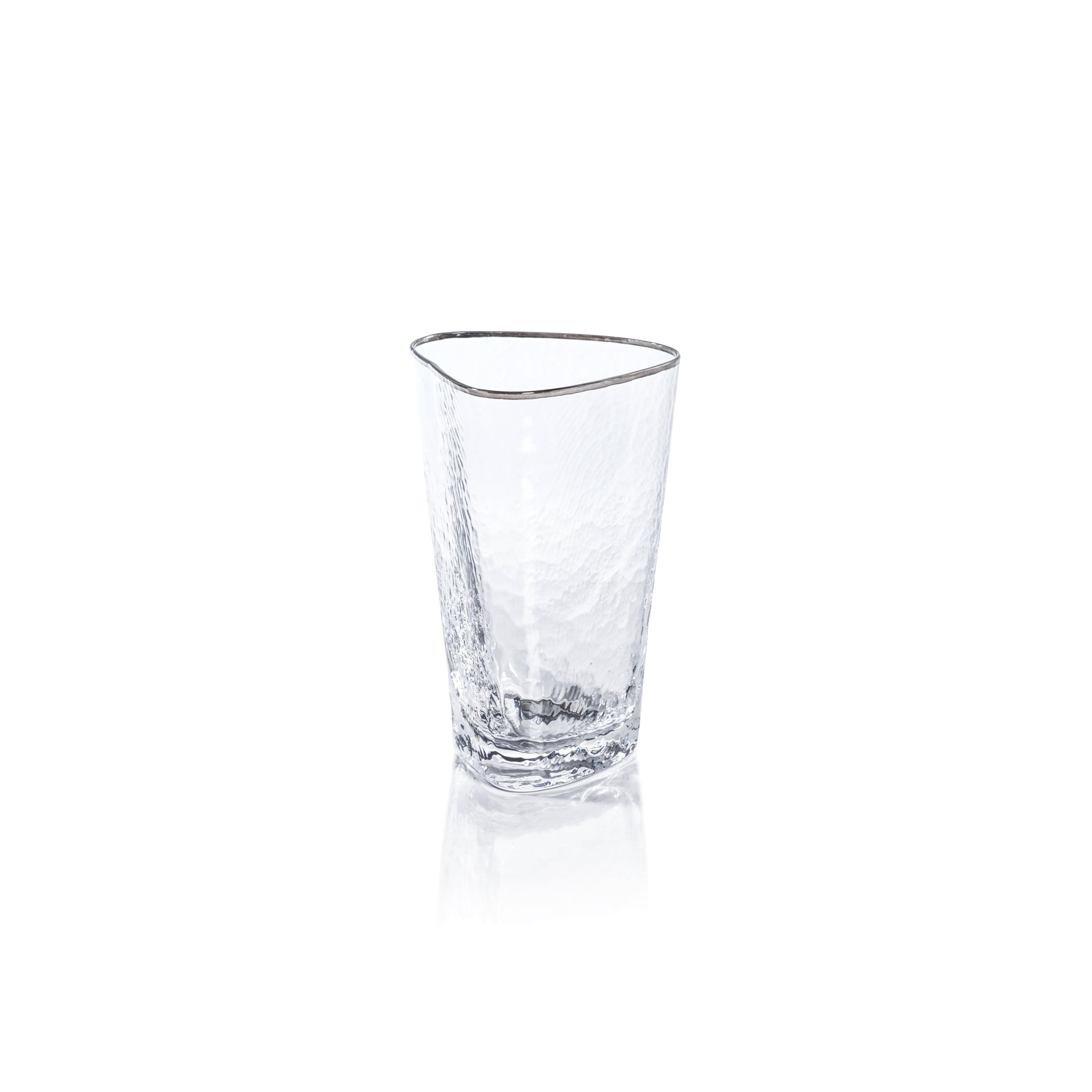 Aperitivo Triangular Highball Glass - Clear with Platinum Rim Set Of 4