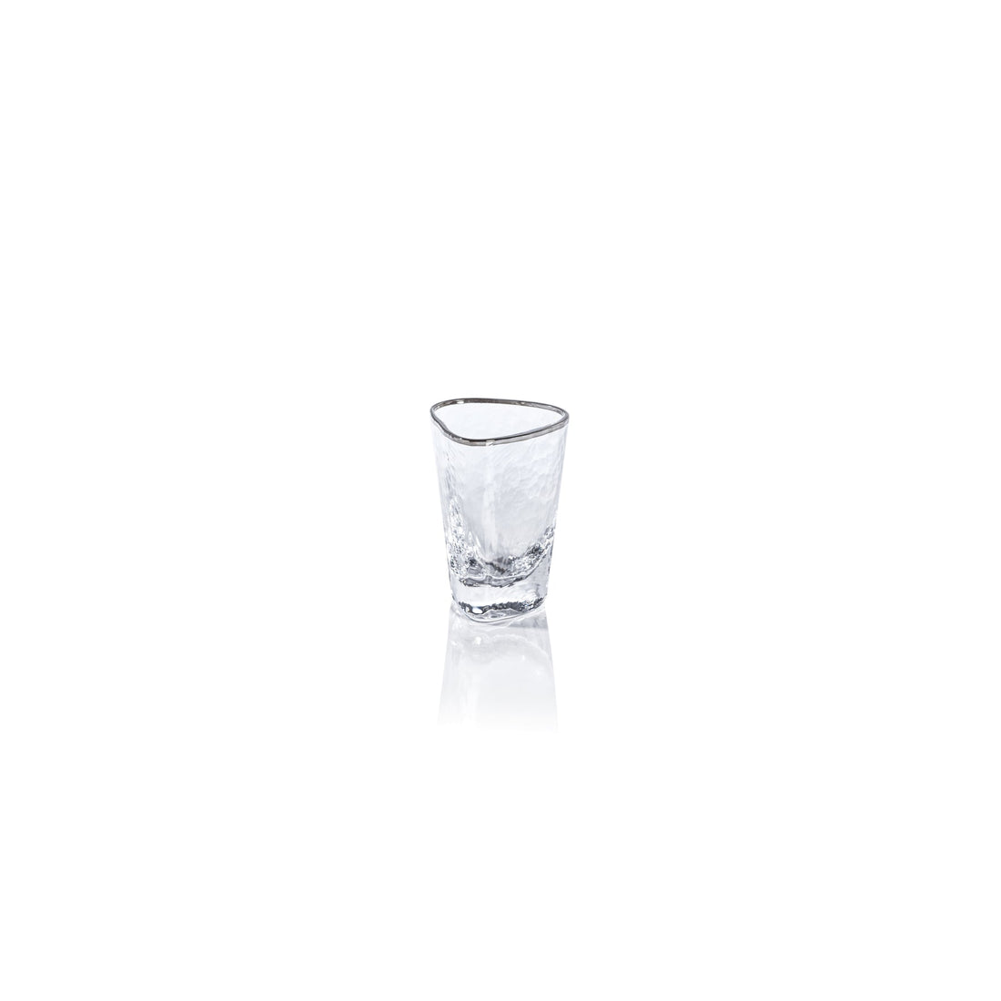 Aperitivo Triangular Shot Glass - Clear with Platinum Rim Set Of 6