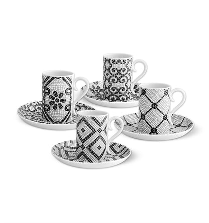 CALÇADA PORTUGUESA SET 4 COFFEE CUPS &amp; SAUCERS