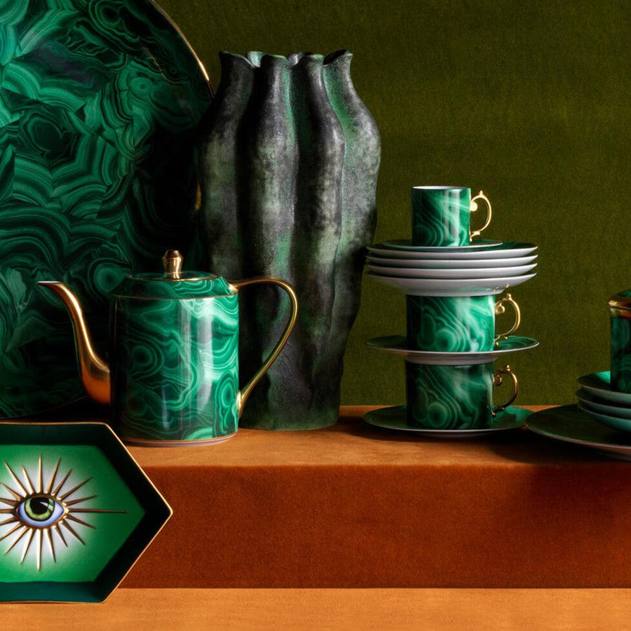 Malachite Tea Cup + Saucer (Set of 2)