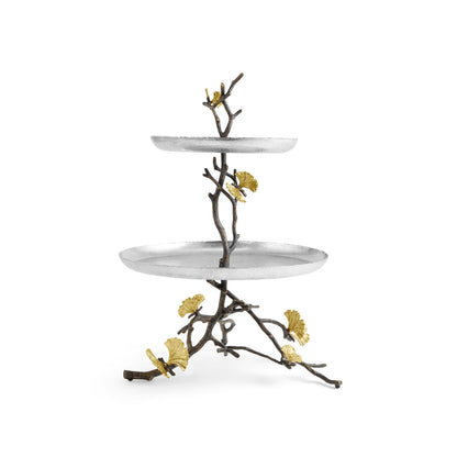 Butterfly Ginkgo 2 Tier Etagere