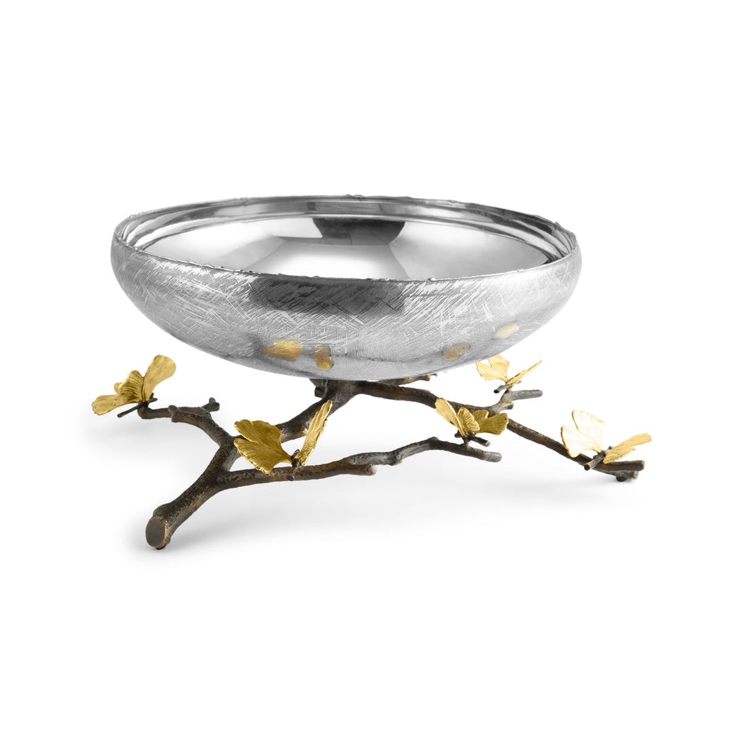 Butterfly Ginkgo Footed Bowl - Centerpiece