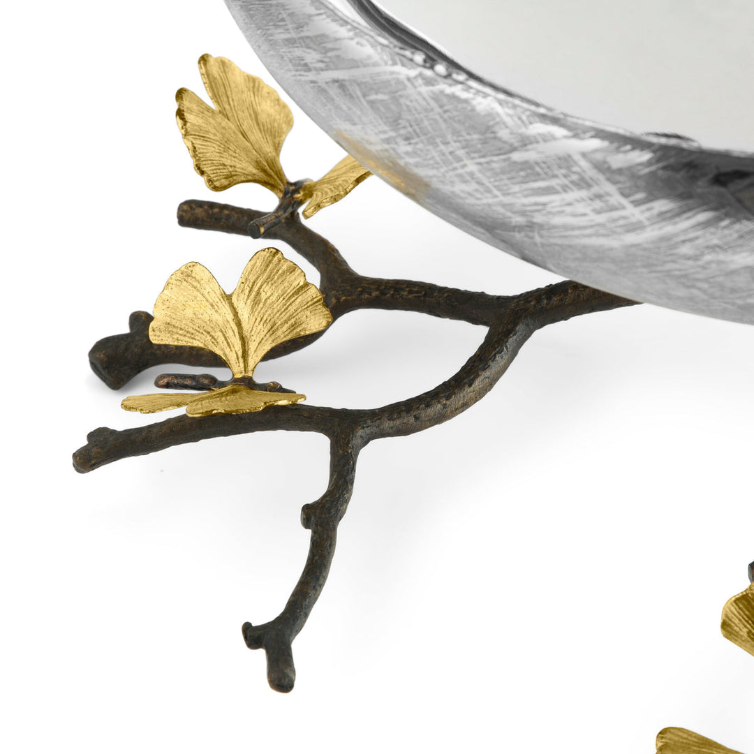 Butterfly Ginkgo Footed Bowl - Centerpiece