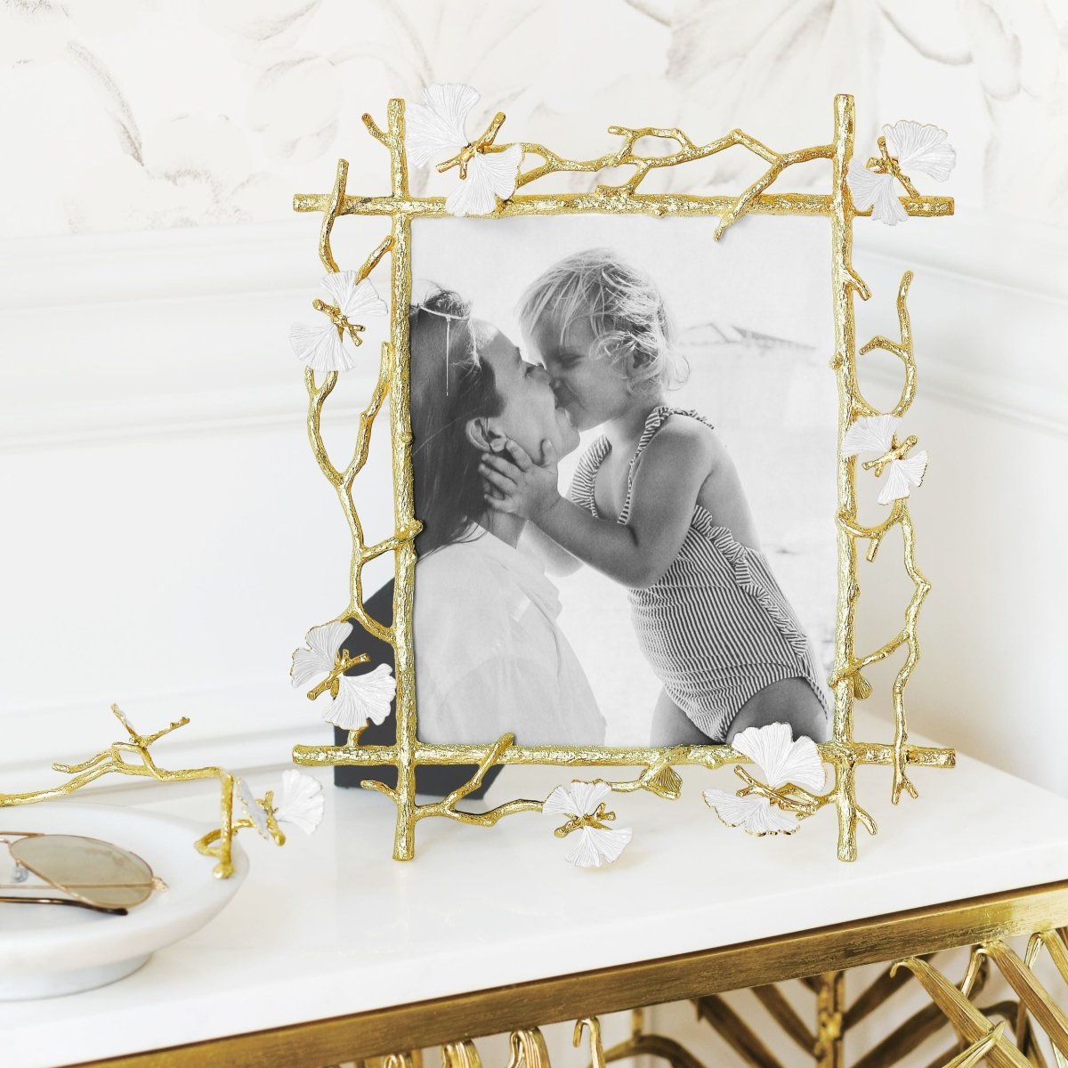 Butterfly Ginkgo Gold Frame - 8x10