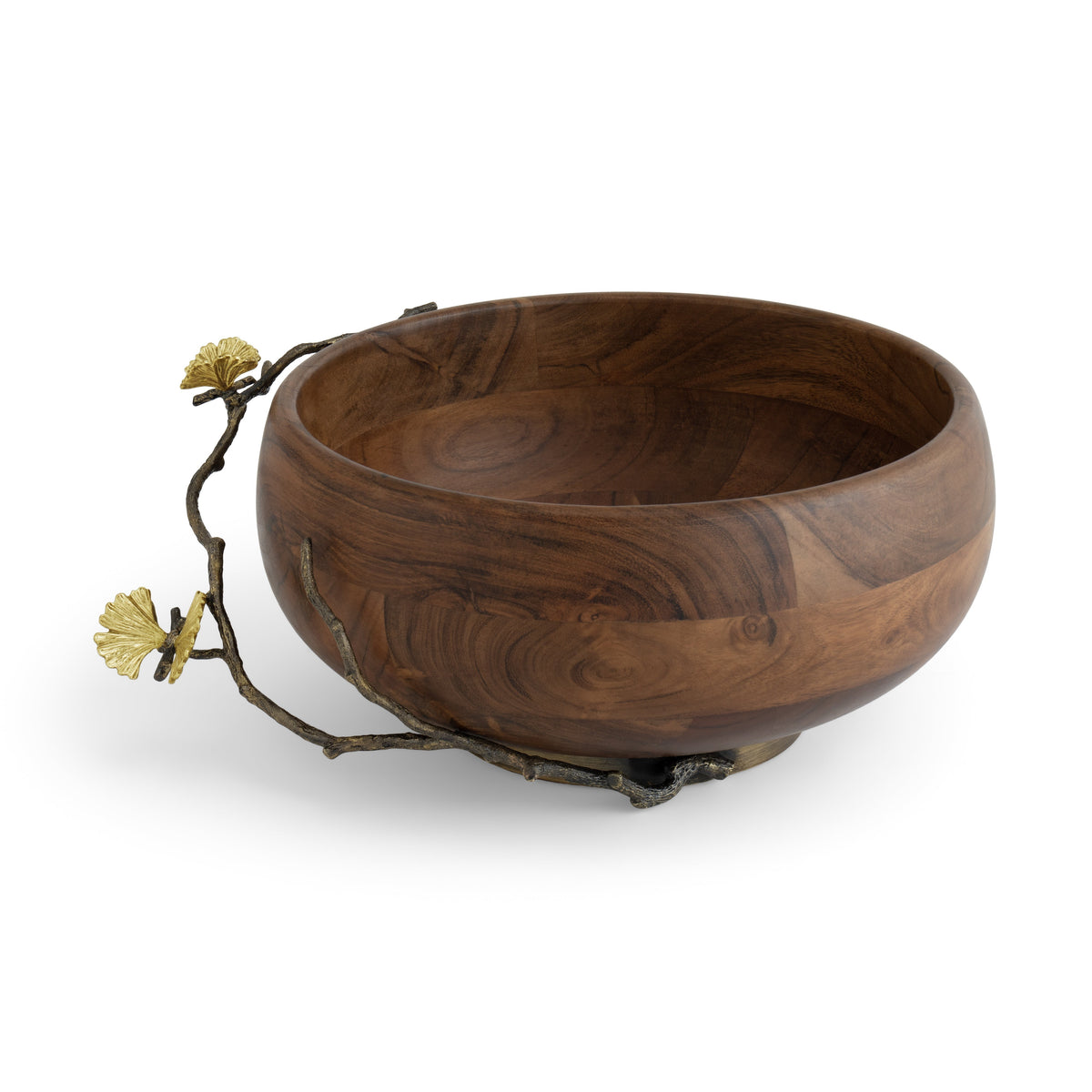 Butterfly Ginkgo Wood Salad Bowl