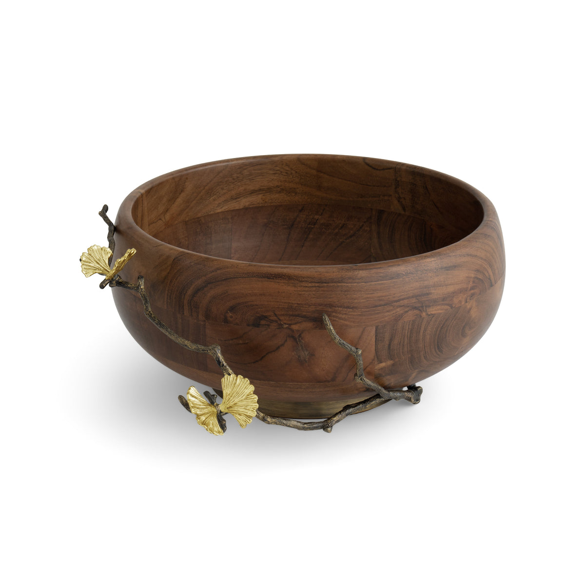 Butterfly Ginkgo Wood Salad Bowl