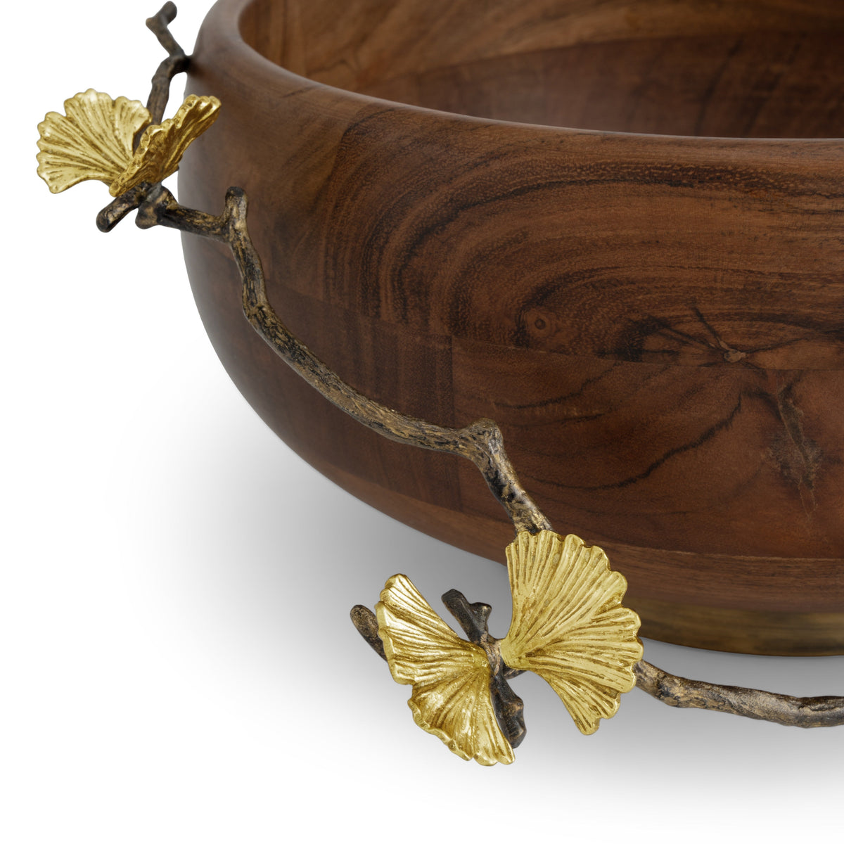 Butterfly Ginkgo Wood Salad Bowl