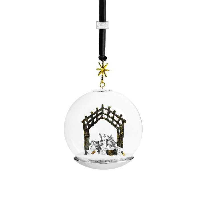 Manger Snow Globe Ornament