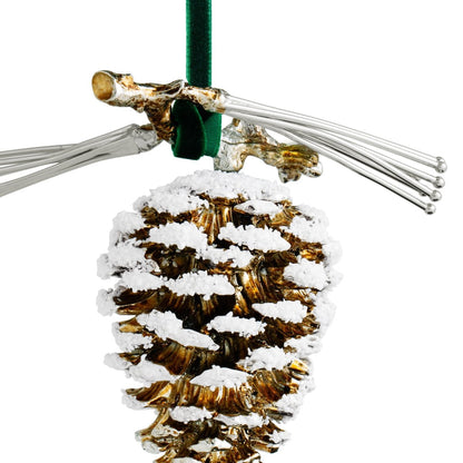 Pine Cone Snowy Ornament