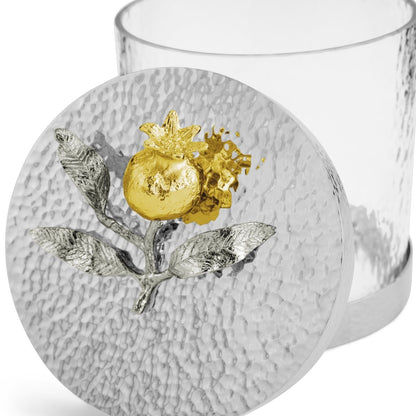 Pomegranate Silver &amp; Gold Canister Extra Small