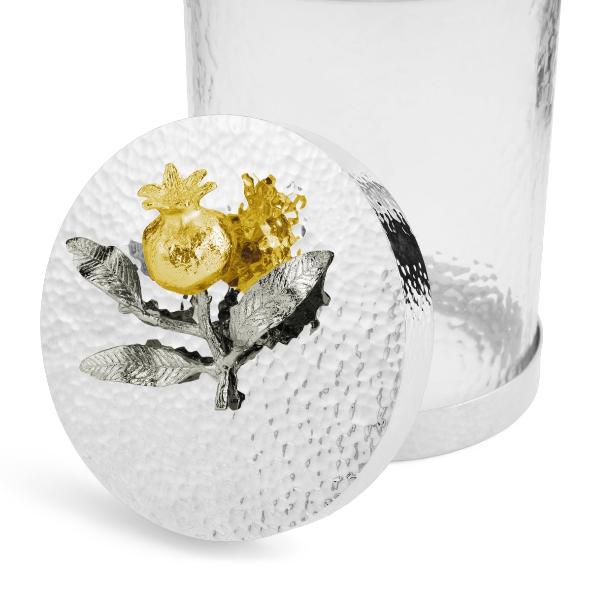 Pomegranate Silver &amp; Gold Canister - Large