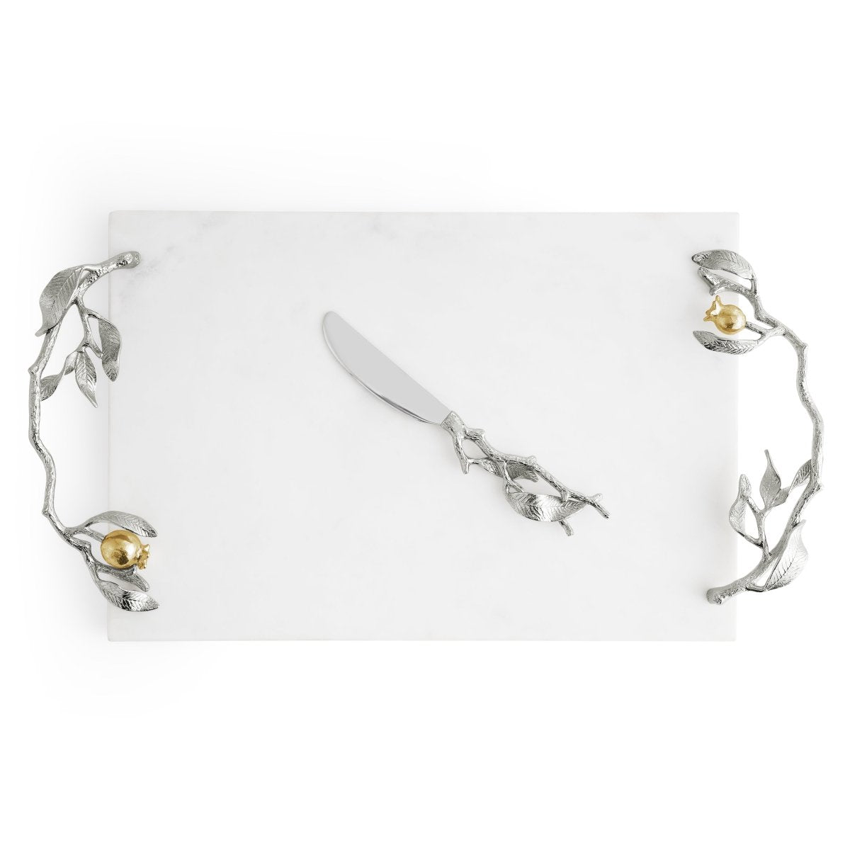 Pomegranate Silver &amp; Gold Cheeseboard &amp; Spreader