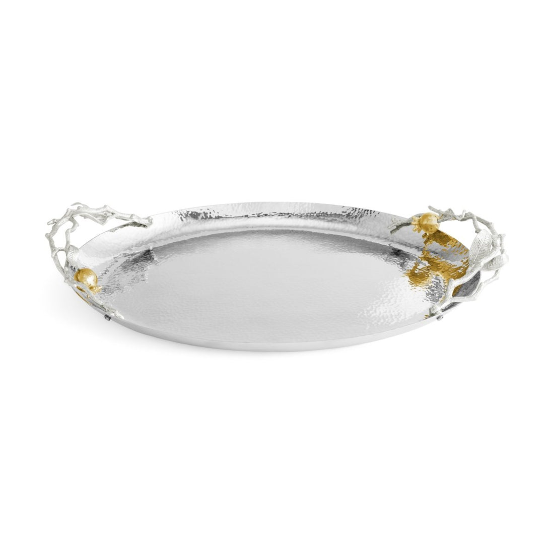 Pomegranate Silver &amp; Gold Oval Tray