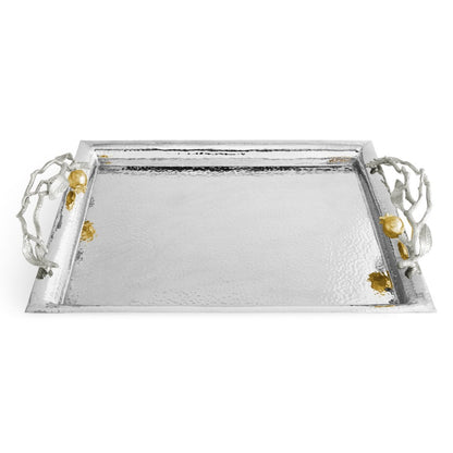 Pomegranate Silver &amp; Gold Serving Tray