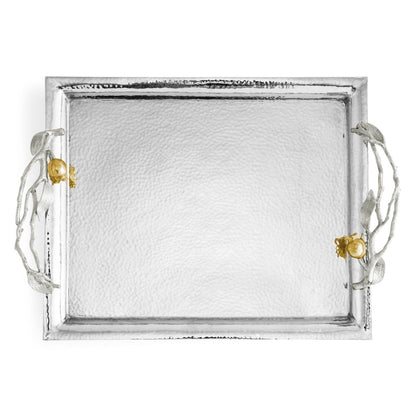 Pomegranate Silver &amp; Gold Serving Tray