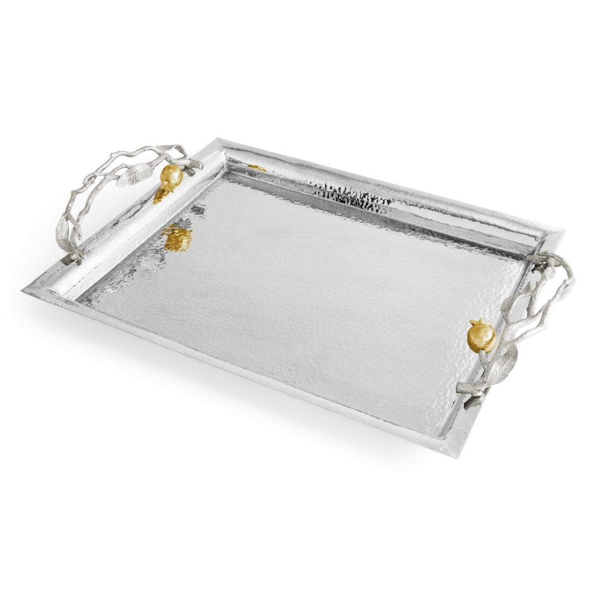 Pomegranate Silver &amp; Gold Serving Tray