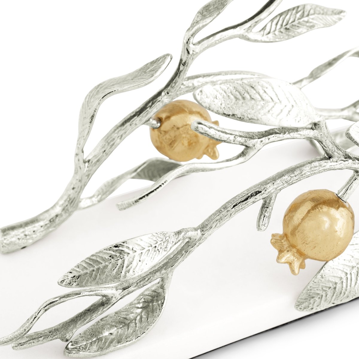 Pomegranate Silver &amp; Gold Vertical Napkin Holder