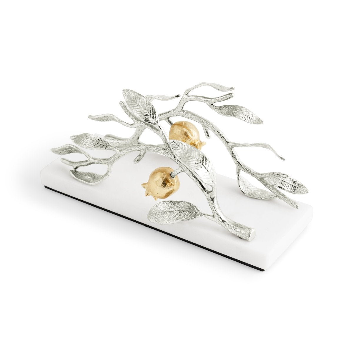 Pomegranate Silver &amp; Gold Vertical Napkin Holder