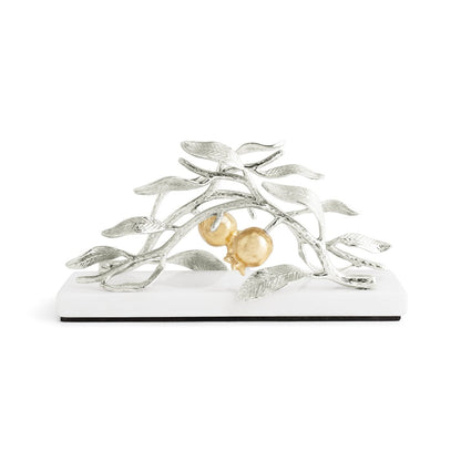 Pomegranate Silver &amp; Gold Vertical Napkin Holder