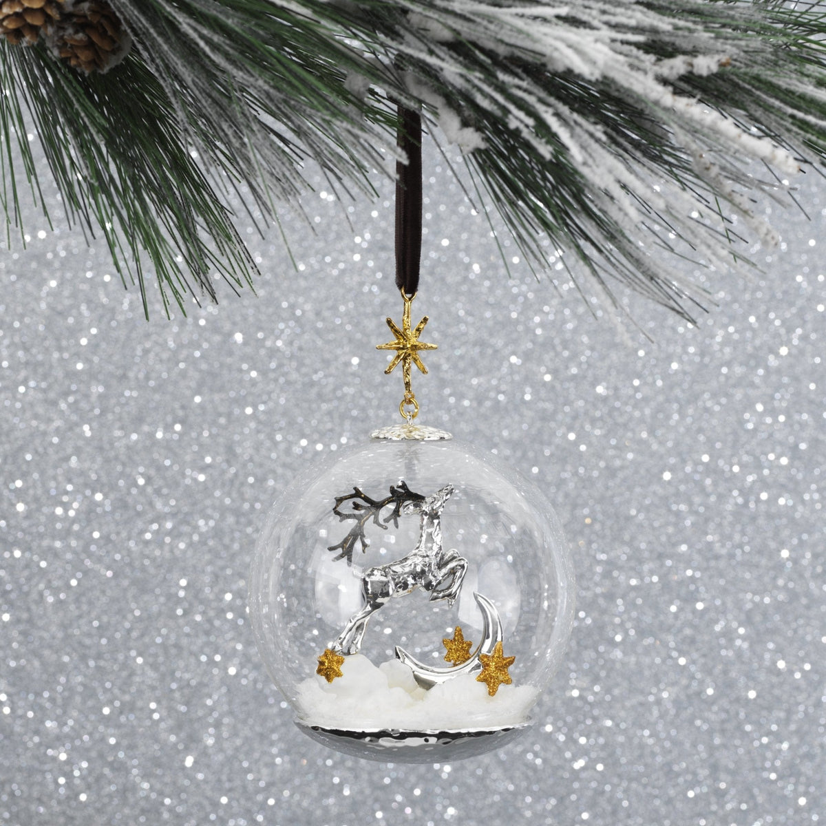 Reindeer Snow Globe Ornament